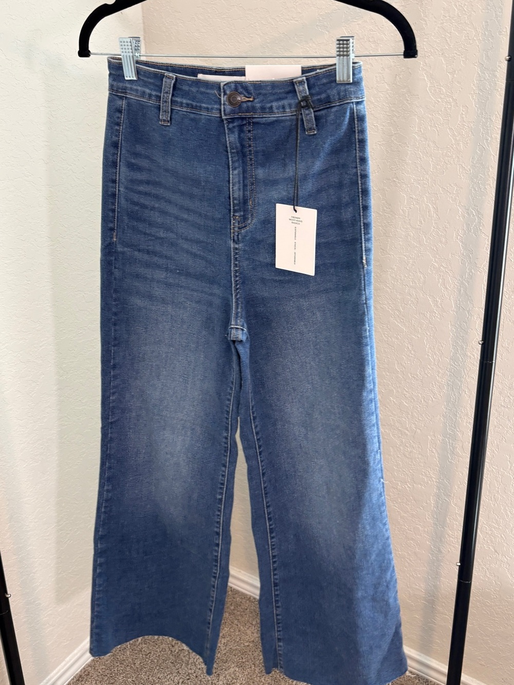 Zenana Outfitters Medium Blue High-Rise Wide Leg Jeans